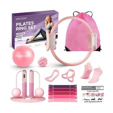 Pilates Ring Kit with Magic Circle, Exercise Ball, Jump Rope  Resistance Bands