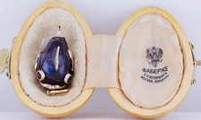 Antique  Faberge Fish-Form Easter Egg Pendant 14k Gold and Labradorite c1890