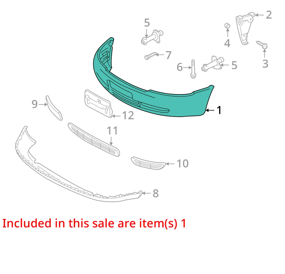 (LOCAL PICKUP ONLY) Front Bumper Model VIN D 8th Digit With Fog Lamps Fits 96-02 Foto 2 de 3