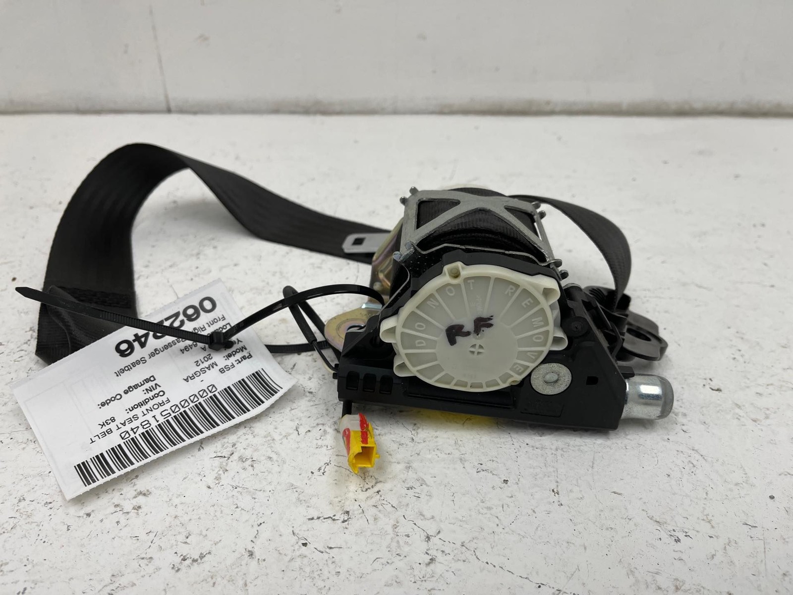 2008-2012 MASERATI GRANTURISMO 4.7L RWD Front Right Passenger Seatbelt Retractor