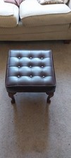 Vintage Hanley Of Worcester Brown Vinyl Footstool