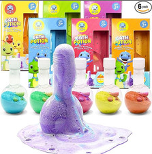 6 Pack Bath Bomb Potion for Kids - Non-Toxic Bubble Foam Science Fizzes Bath Toy