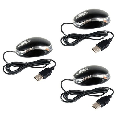 3 PCS Kabelgebundene Kabelmaus Für Tragbare Laptop-Minimaus
