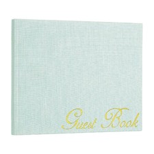 Livre D'Or Elegant, 9"x7" Livre D'Or De Mariage En Tissu, Vert Clair