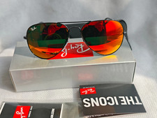 RAY-BAN RB3026, aviator sunglasses , Black Frame/Large 62mm Red Lens