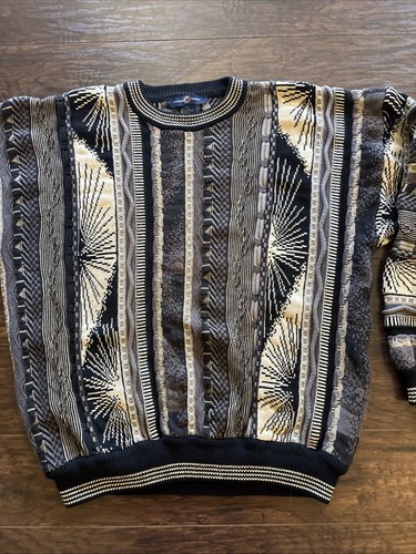 Vintage Cotton Traders 3D Knit Mens XL Multicolor Coogi Style Cosby - Picture 3 of 11