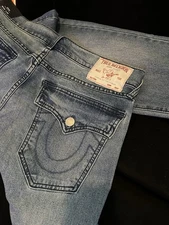 True Religion Geno Relaxed Slim Jeans Light Autumn Walk Wash W 32 L 32