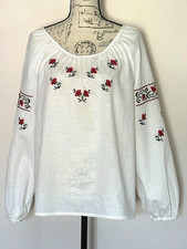 Traditional Ukrainian Women's Embroidered Blouse Vyshyvanka Size Small