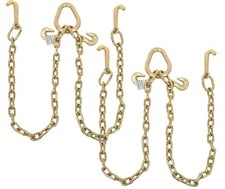 2pk 516x3 Leg G70 V-chain Bridle Tow 4 Mini J Hook Grab Hooks 4700 Wll 2pk 516x3 Leg G70 V-chain Bridle Tow 4 Mini J Hook Grab Hooks 4700 Wll