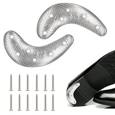 Metal Heel Plates 1 Pairs Sole Repair Kit with Half Moon Sole, Silvery