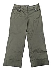 NWT Loft Ann Taylor Women's Pants Cropped Army Green Trouser Style size 8 Rayon