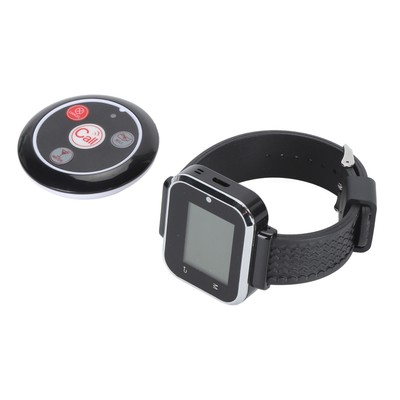 US Plug Wireless Calling System Rechargeable Battery 3 Modes LCD Display Wire CB