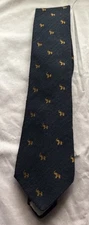 Paul Stuart Tie Gray Silk Wool Gabardine Elephants France 3.5” X 62” Hand Made