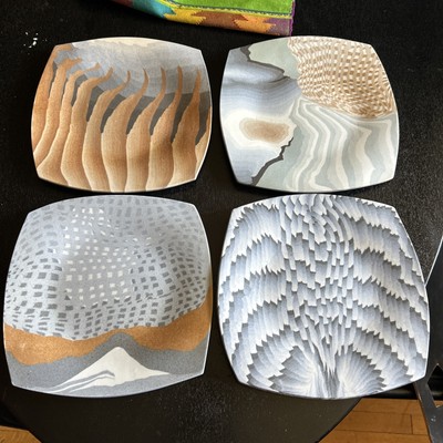 New Vintage 90' Set of 4 Siegele & Haley Buzzard Mountain Pottery Slap Plattters