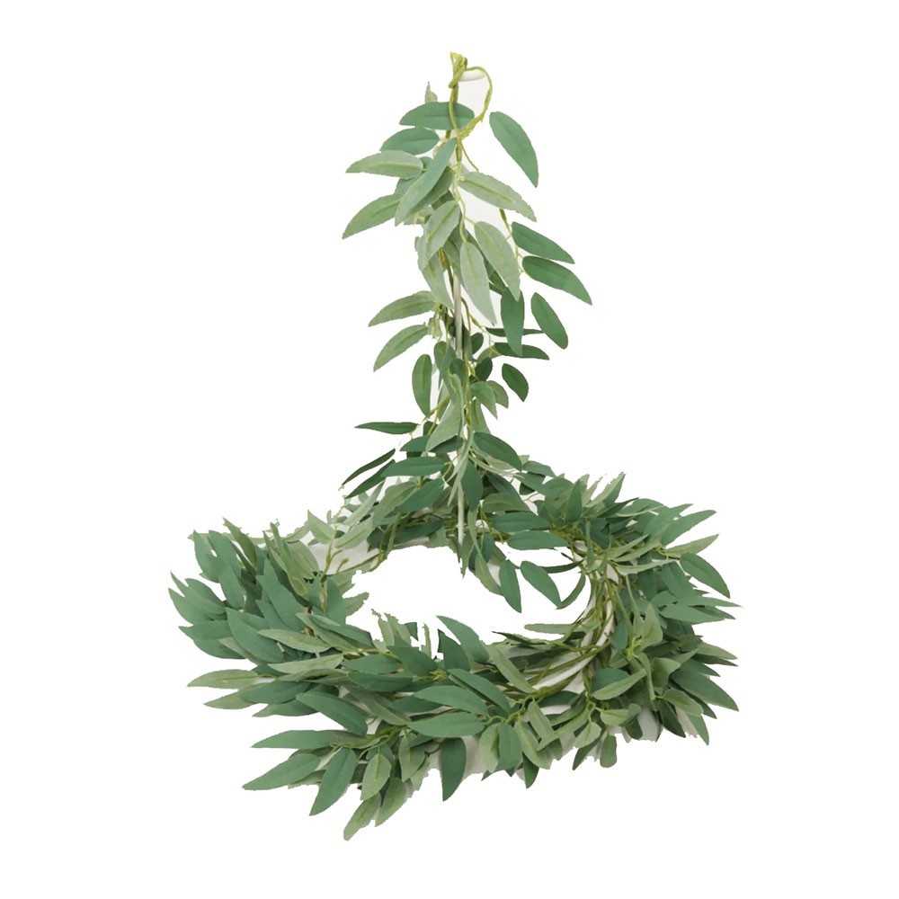 Artificial Soft Ruscus Foliage Leaf Garland 2m Pale Green