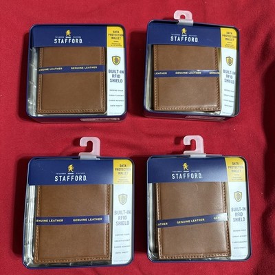 Mens Genuine Leather Wallets New In Box Brown Mens lot of 4 