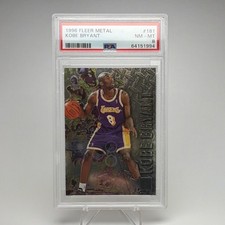 Fleer Metal Kobe Bryant Rookie #181 Los Angeles Lakers PSA 8 Basketball Card. rookie card picture