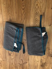 Micro fibre sports travel camping towels x 2 wraps up small with attached band