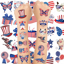150PCS 4Th of July Temporary Tattoos for Kids, Fourth of July Decorations, Ameri