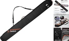 Ski Bag for Air Travel, 360 Fully Padded Protection, Water-Resistant Black