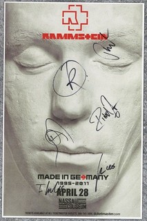 Rammstein autographed concert poster Paul Landers Christoph Schneider