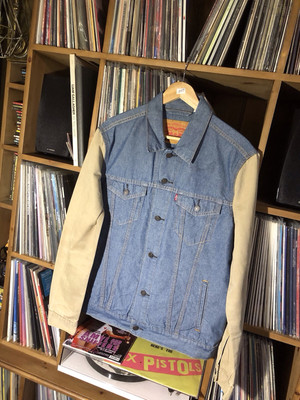 Herren Levi Trucker Jacke Top Zustand Denim Tiny Mark Größe L