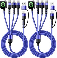 4 IN 2 Multi Charging Cable with 3 USB-C/iWatch Charger, Travel Essentials