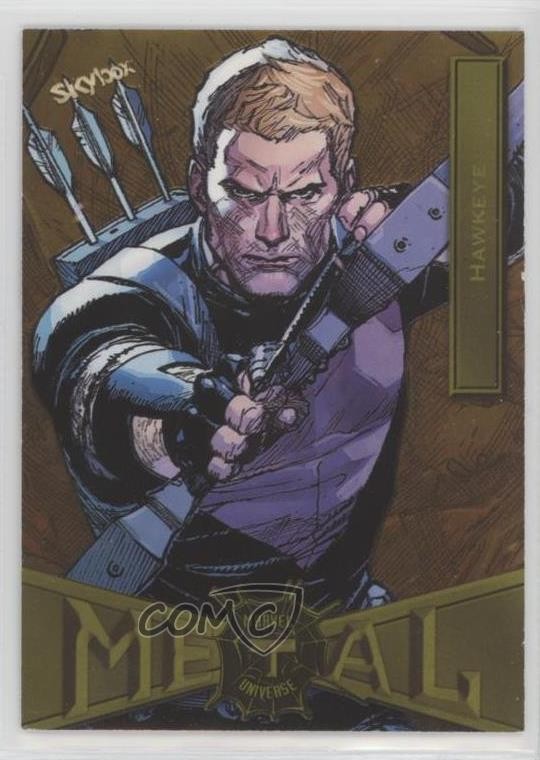 2022 Upper Deck Marvel Metal Universe Spider-Man Yellow Light FX Hawkeye #31 ng3