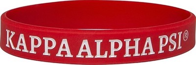Kappa Alpha Psi Solid Silicone Wristband [Pack of 4 - Red - 8'']