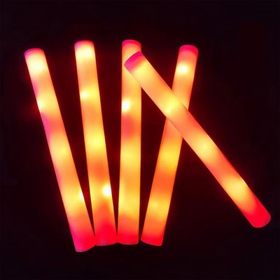 100Pcs Light Up Foam Sticks 18'' LED Glow Stick for Party Orange /Blue