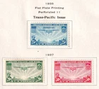 US Stamps 1937 Trans Pacific Air Mail Sc# C20 C21 C22 Vintage Airplanes Mint MH
