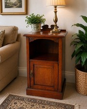 Antique Wooden Bedside Cabinet Cupboard Carved Hall Living Room Side Table