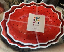 Novogratz Melamine Watermelon Serving Bowl Nested Set - New With Tags