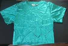Vintage 1990s Victoria's Secret Gold Label Satin Pajama Top Large Green
