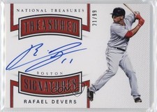 2018 Panini National Treasures Treasured Signatures 21/99 Rafael Devers Auto 4f5
