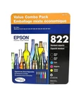 Epson 822 DURABrite Ultra Ink Stand Cap. Ink Cartridges (Read) BLK Cyan Magenta