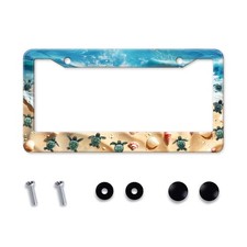Cute Beach Turtles License Plate Frame Sea Turtles Sea Shell Starfish Front Lic