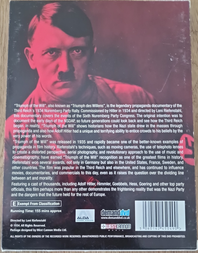 Triumph of Will 1934 - 2 DVD Leni Riefenstahl inc March to the Fuhrer - Picture 2 of 2
