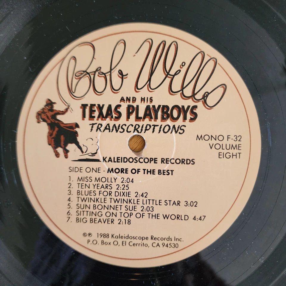 BOB WILLS / TIFFANY TRANSCRIPTIONS VOL. 8 ~ Kaleidoscope F-32 Album ~ NEAR MINT - Image 4 of 4