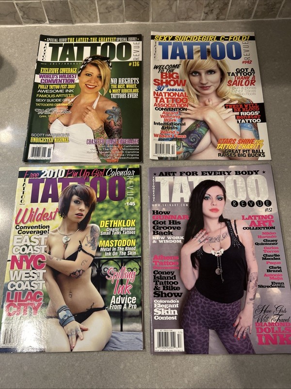 Tattoo Revue Magazine Lot #136, 142, 145, 157 (2008-2012)