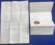 1883 JI Case Signed Theshing Machine Mortgage Jerome Increase Case Autograph Abe