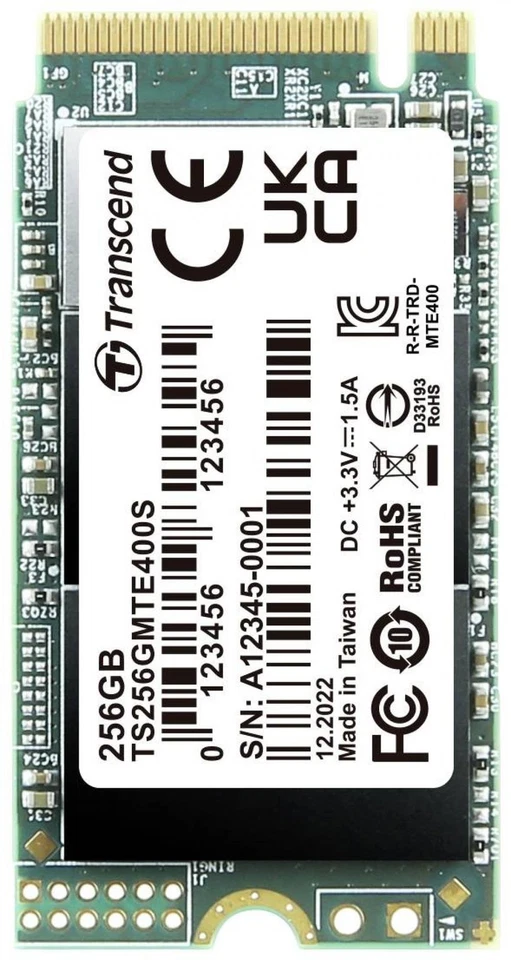 Transcend MTE400S, M.2 NVMe SSD, PCIe 3.0 x4, 2242, 256GB