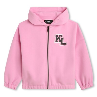 KARL LAGERFELD KIDS Rosa Logo Hoodie   Trendiger Mädchen Cardigan