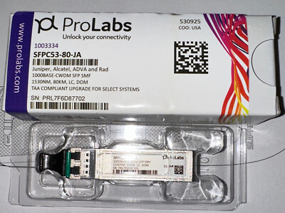 Prolabs 10033334 SFPC53-80-JA  Juniper Alcatel ADVA Rad 10GBase-CWDM SFP+ SMF