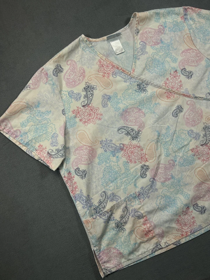 Blusa Médica SB Exfoliante Adulto 2X Rosa Cachemira Uniforme de Enfermería Camisa Bolsillos Foto 2 de 4