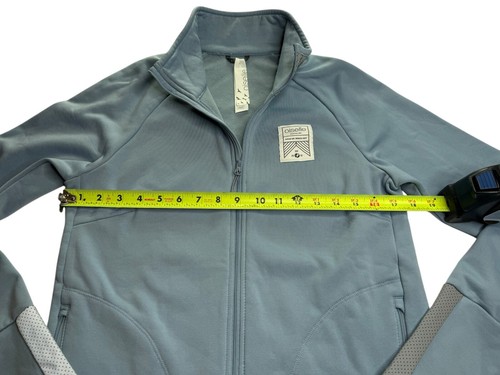 OISELLE Blue Full Zip Jacket Reflective Silver Neck and Sleeves. Size Women's L - Picture 5 of 10
