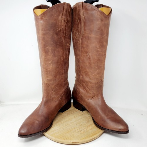 Frye Ray Boots Womens 10 Tall Brown Leather Riding Western Shoes