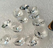 200pcs Crystal 14mm Octagonal Baeds 1 Hole For Chandelier Prism Suncatchers DIY