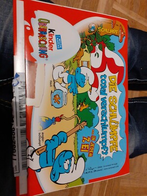  Ferrero Kinder Ü-Ei  Thekendisplay selten  die schlümpfe total verschlumpft