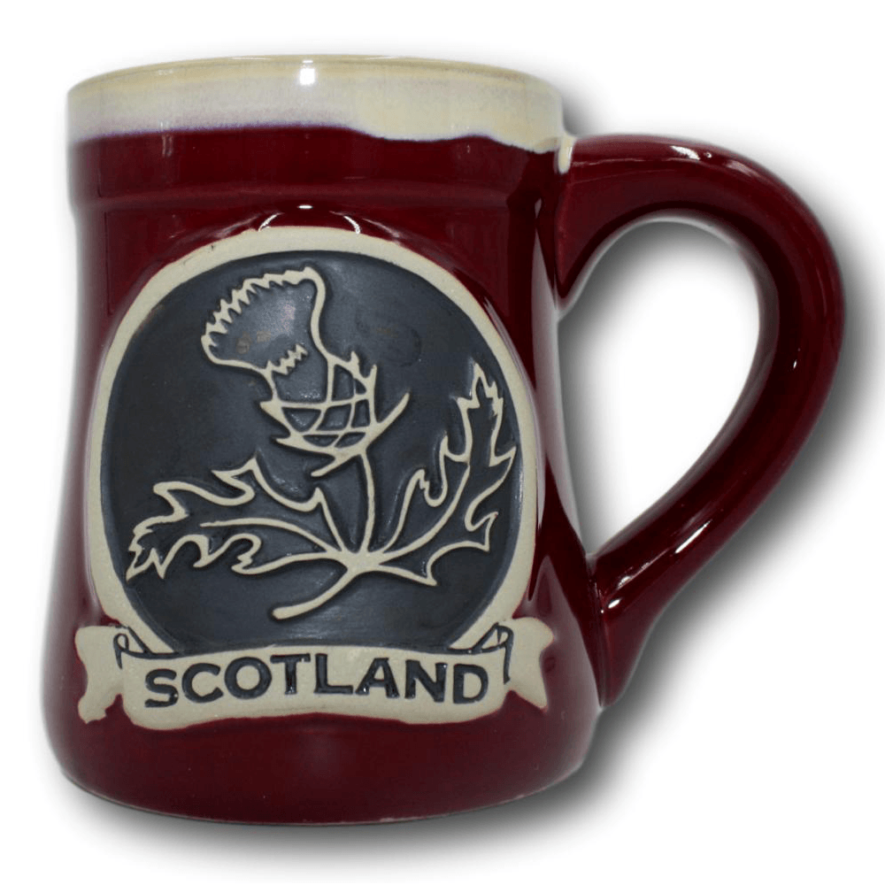 Glen Appin of Scotland Scottish Thistle Stoneware Mug - Red PT1009-RED